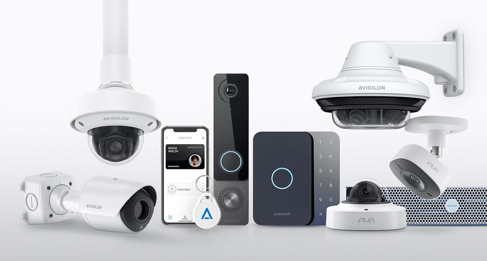 Range of IP cameras and a monitoring screen