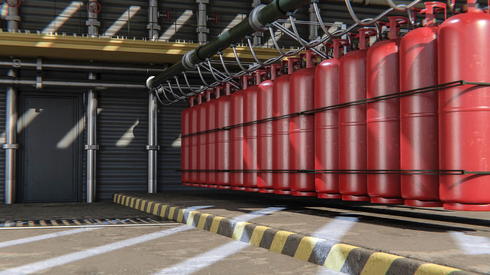Clean agent FM-200 cylinder room